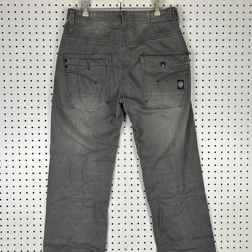 Enyce Sean Combs Co 34x32 Gray Straight Leg Denim Jeans Hip Hop Y2K Street Punk